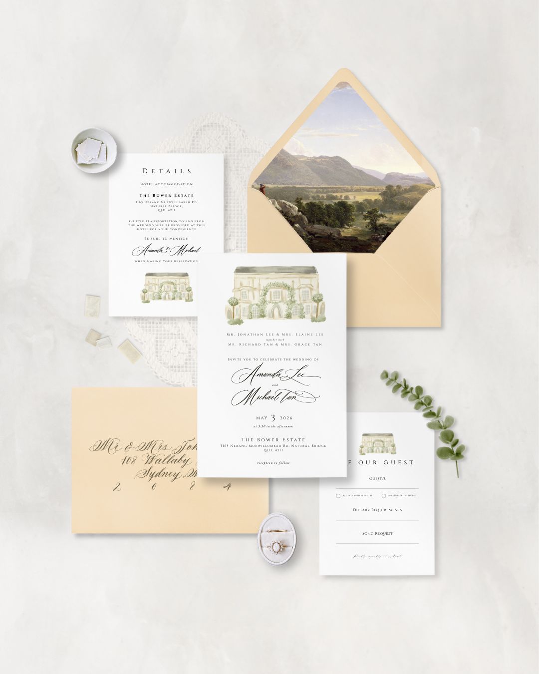 SOLENNE SET (Invitation + Envelope)