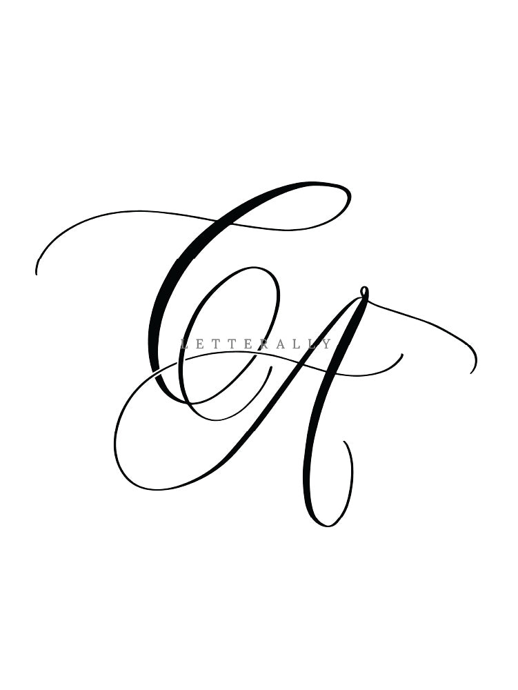 CA | PRE-MADE INITIALS/MONOGRAM CALLIGRAPHY DESIGN