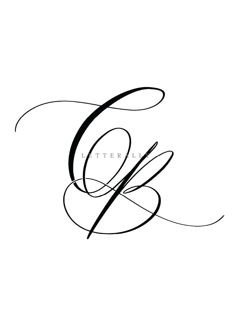 CB | PRE-MADE INITIALS/MONOGRAM CALLIGRAPHY DESIGN