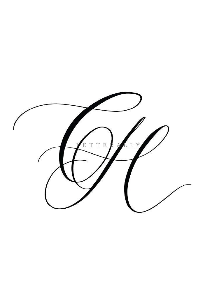 CH | PRE-MADE INITIALS/MONOGRAM CALLIGRAPHY DESIGN