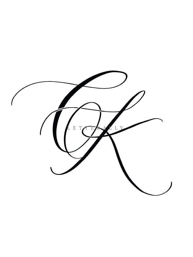 CK | PRE-MADE INITIALS/MONOGRAM CALLIGRAPHY DESIGN
