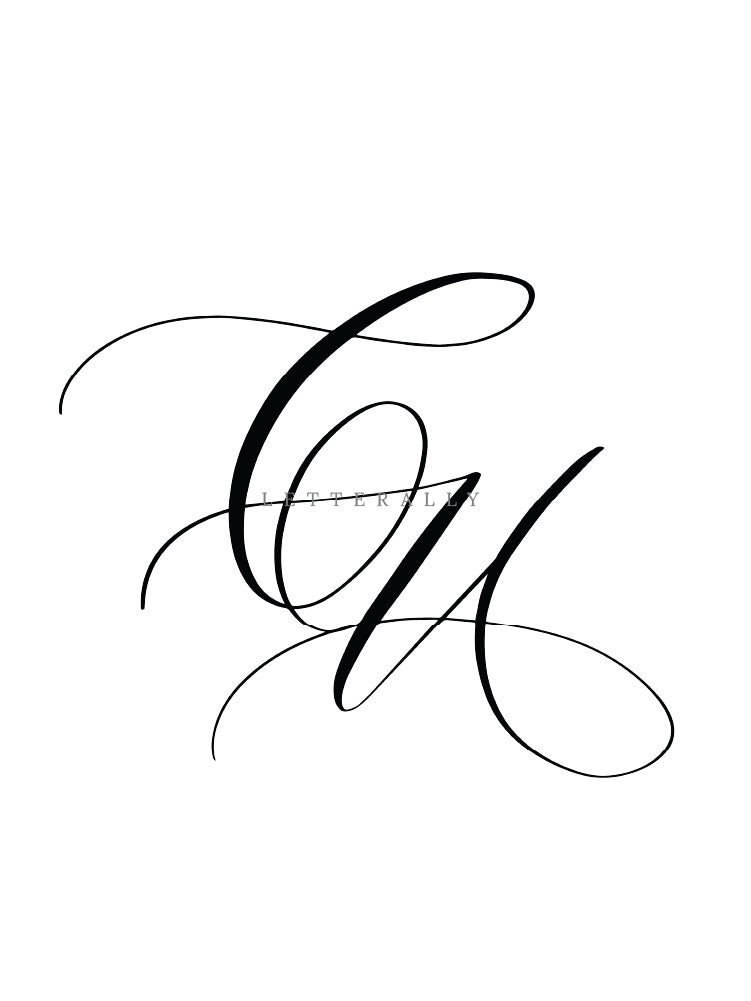 CU | PRE-MADE INITIALS/MONOGRAM CALLIGRAPHY DESIGN