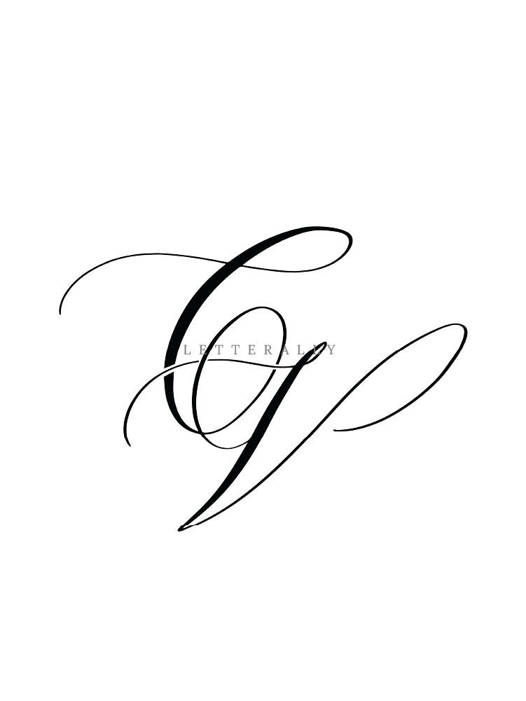 CV | PRE-MADE INITIALS/MONOGRAM CALLIGRAPHY DESIGN