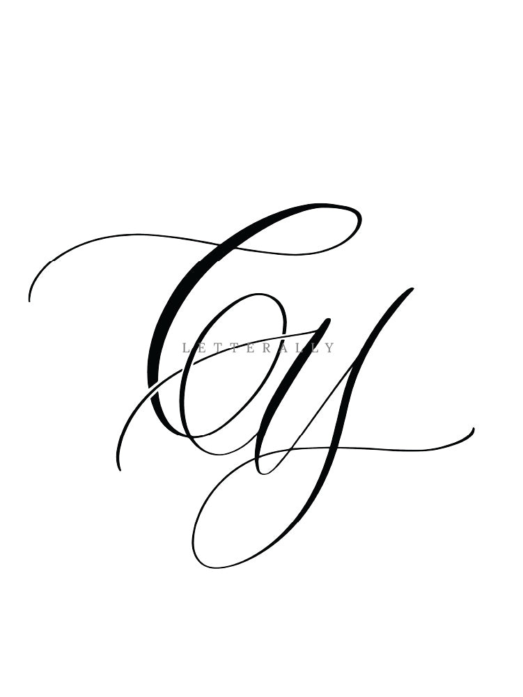 CY | PRE-MADE INITIALS/MONOGRAM CALLIGRAPHY DESIGN