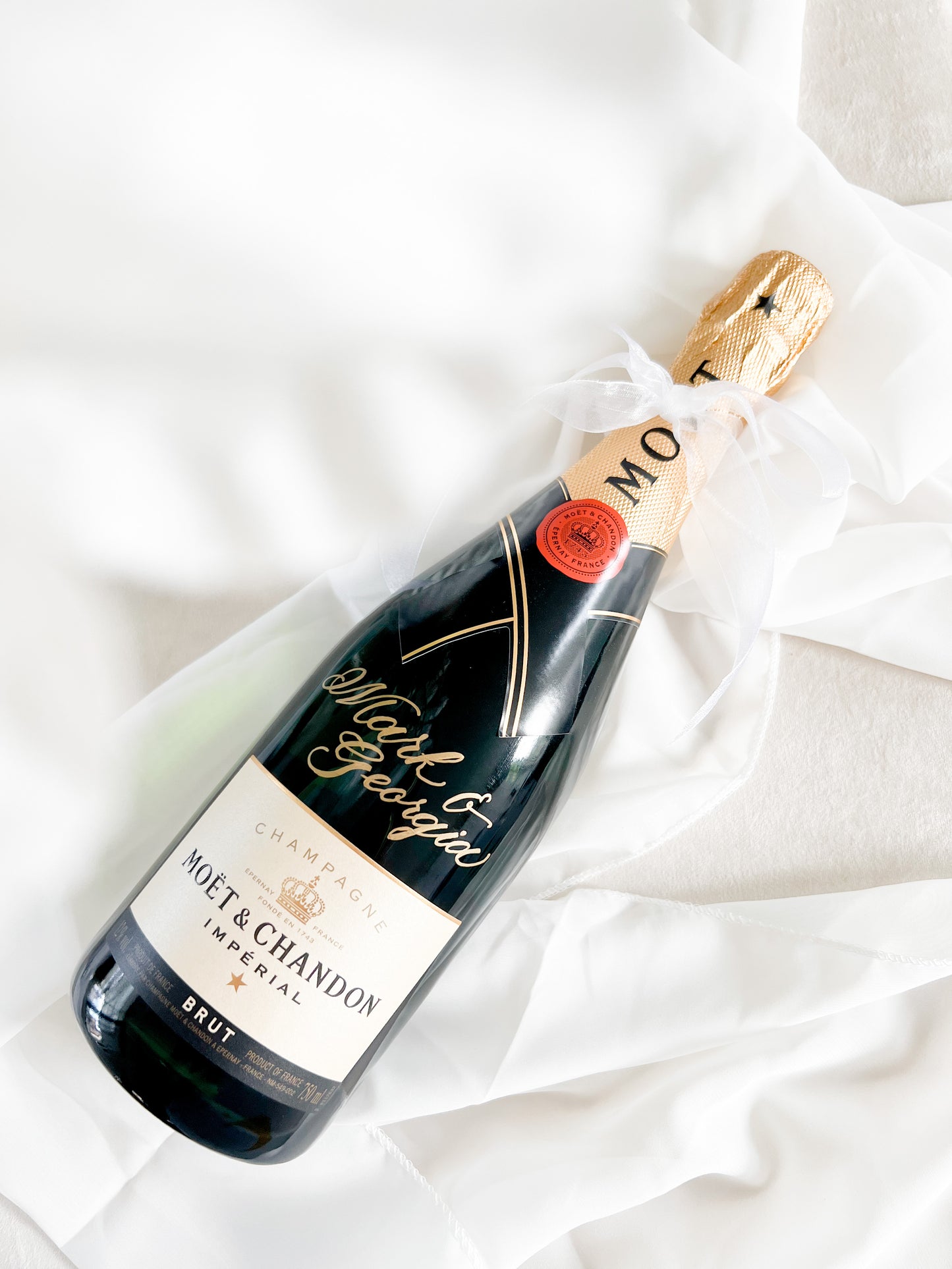 CALLIGRAPHY ON CHAMPAGNE BOTTLE (IN-STUDIO SERVICE)