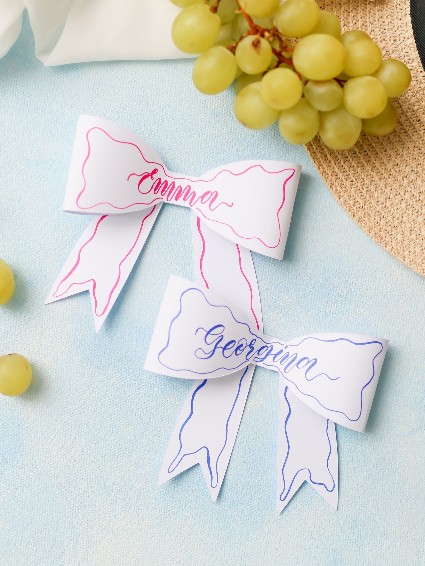 3D PAPER BOW PLACE CARDS