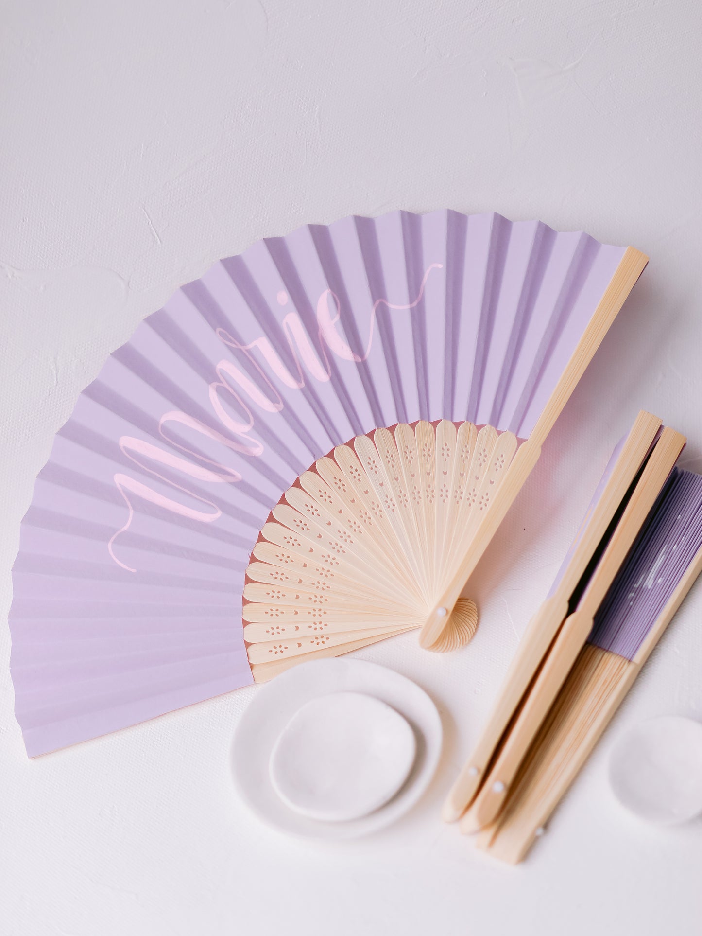 PERSONALISED PAPER FANS | LILAC