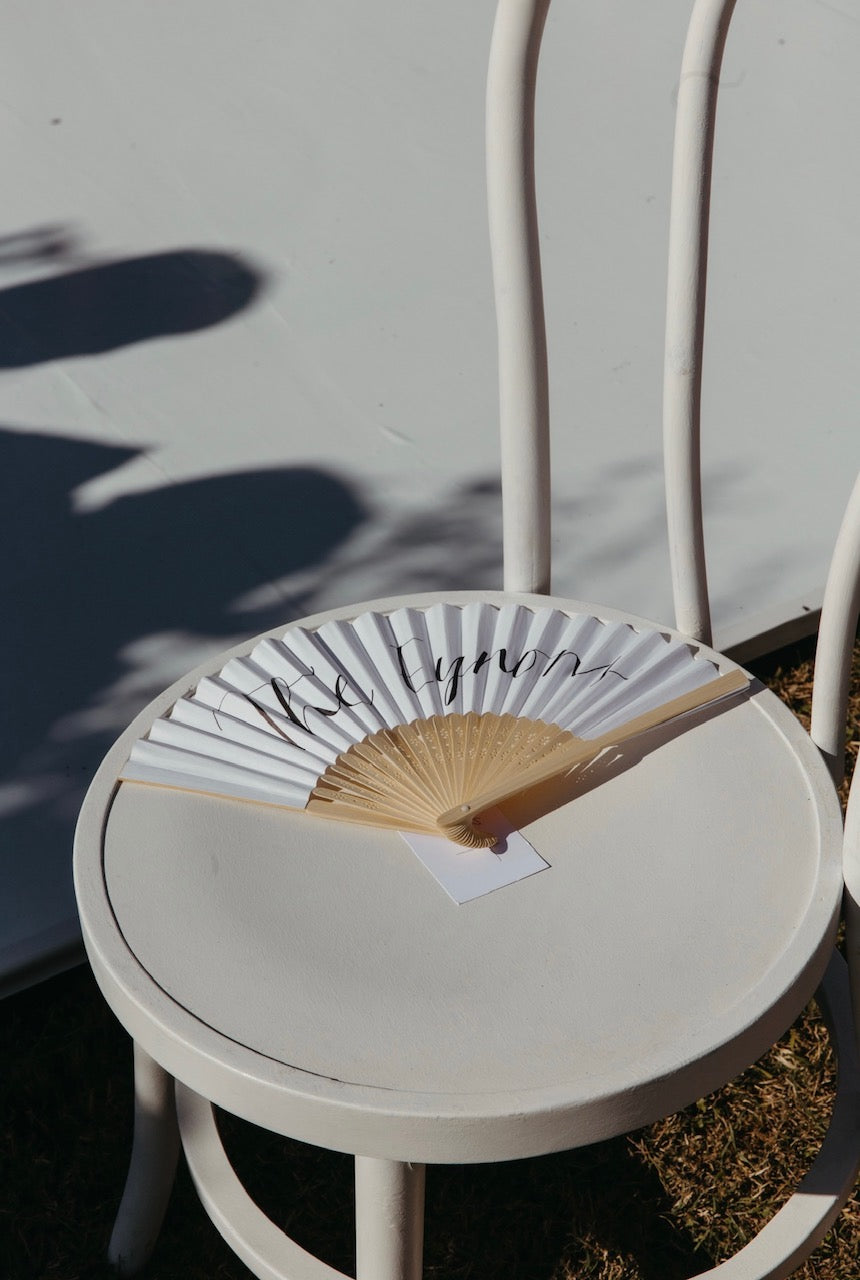 PERSONALISED PAPER FANS | WHITE