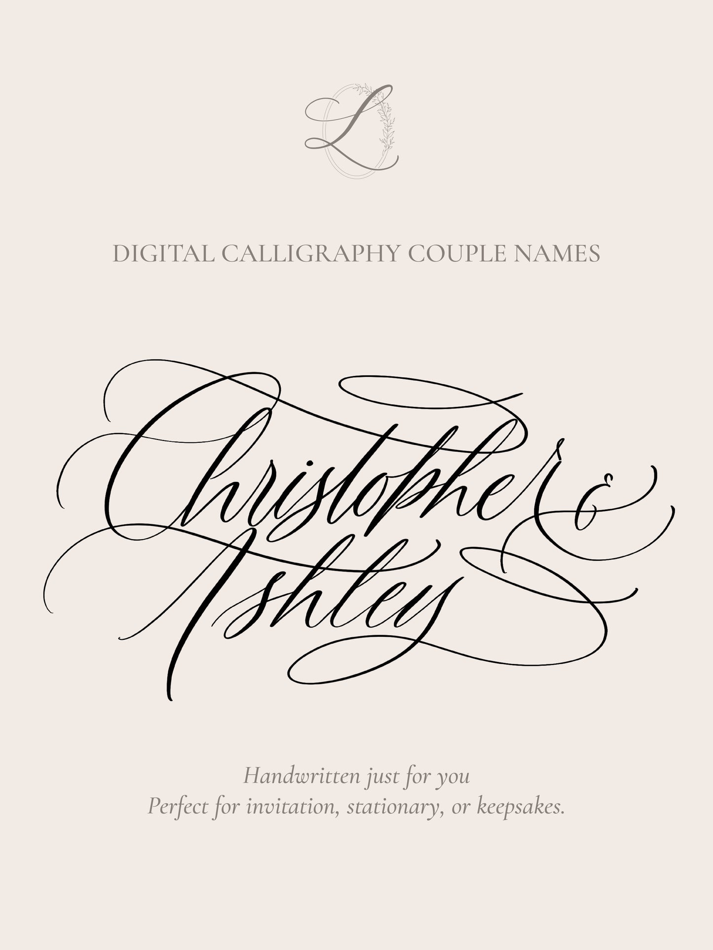 CUSTOM DIGITAL CALLIGRAPHY COUPLE NAMES