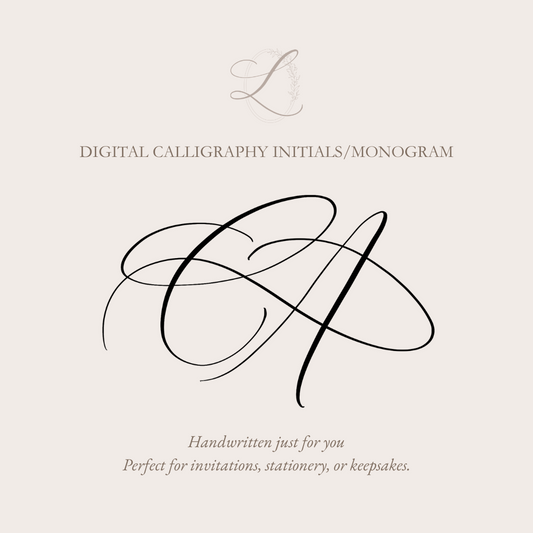 CUSTOM DIGITAL CALLIGRAPHY INITIALS/MONOGRAM