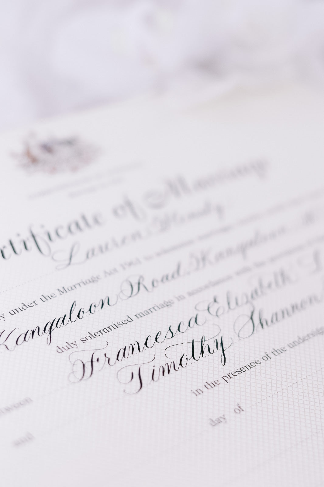 CALLIGRAPHY FOR MARRIAGE CERTIFICATE (IN-STUDIO SERVICE)