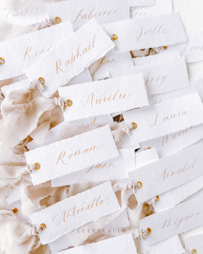 SILK RIBBON - HANDMADE PAPER PLACE CARDS