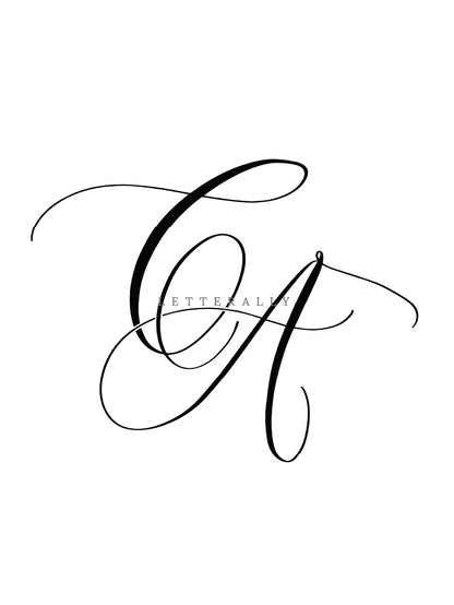 CA | PRE-MADE INITIALS/MONOGRAM CALLIGRAPHY DESIGN