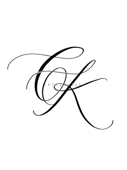 CK | PRE-MADE INITIALS/MONOGRAM CALLIGRAPHY DESIGN