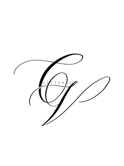 CV | PRE-MADE INITIALS/MONOGRAM CALLIGRAPHY DESIGN