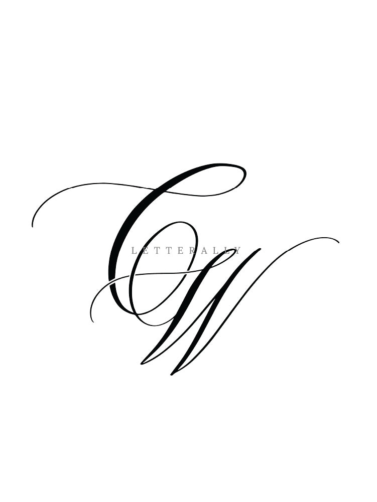 CW | PRE-MADE INITIALS/MONOGRAM CALLIGRAPHY DESIGN