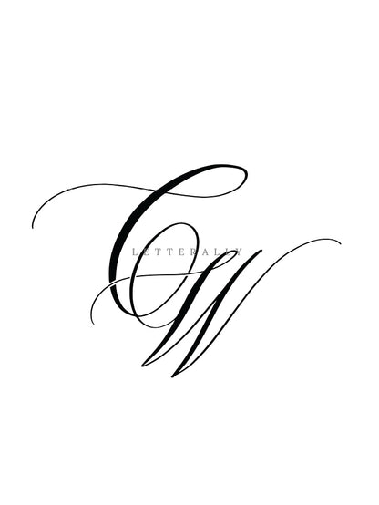 CW | PRE-MADE INITIALS/MONOGRAM CALLIGRAPHY DESIGN