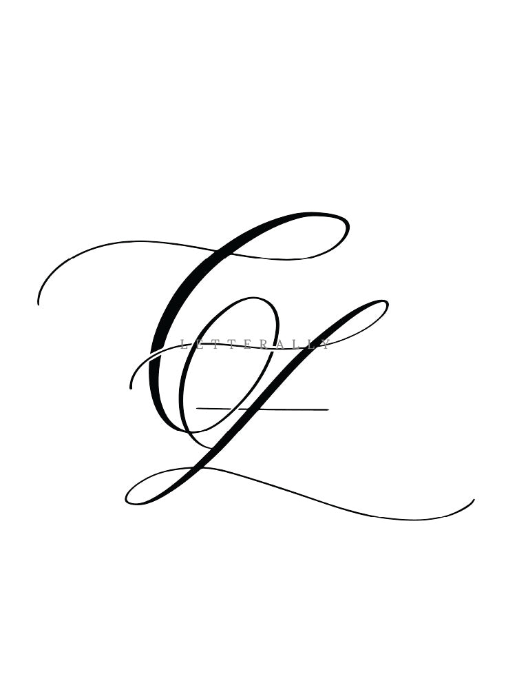 CZ | PRE-MADE INITIALS/MONOGRAM CALLIGRAPHY DESIGN