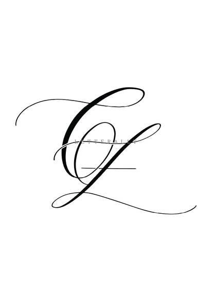 CZ | PRE-MADE INITIALS/MONOGRAM CALLIGRAPHY DESIGN