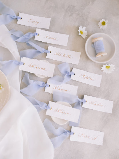 SILK RIBBON - HANDMADE PAPER PLACE CARDS