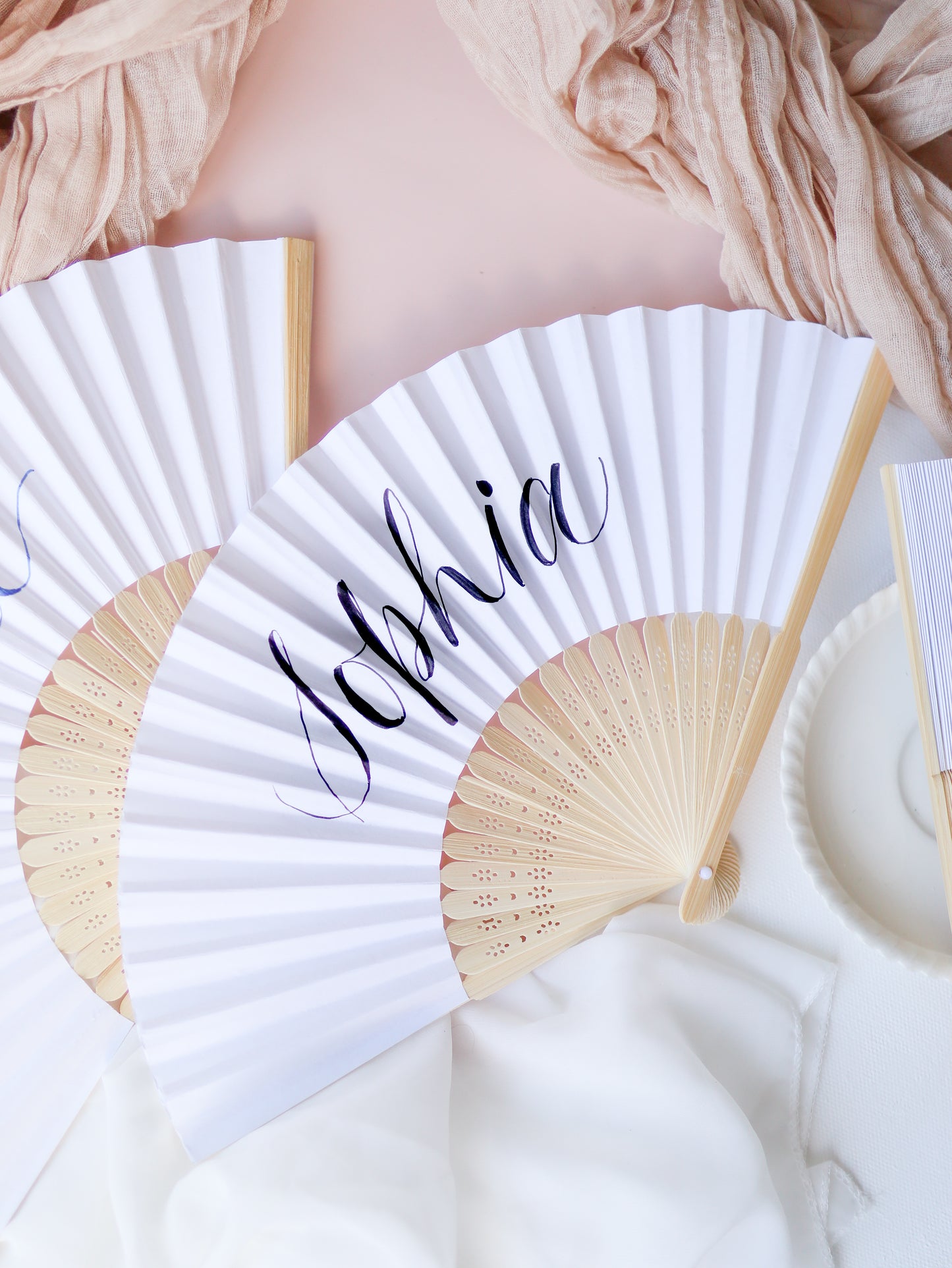 PERSONALISED PAPER FANS | WHITE