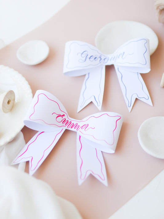 3D PAPER BOW PLACE CARDS