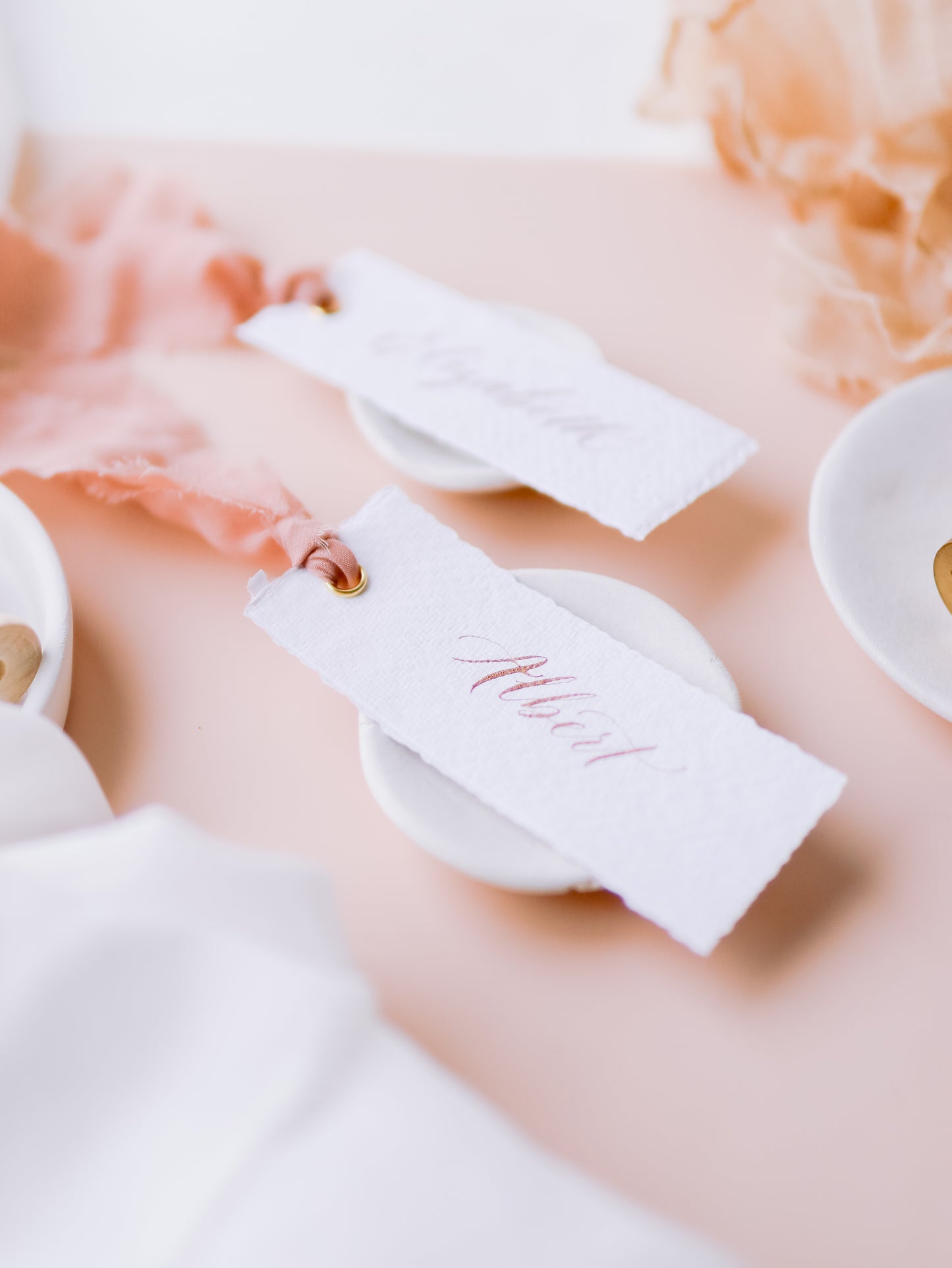 SILK RIBBON - HANDMADE PAPER PLACE CARDS