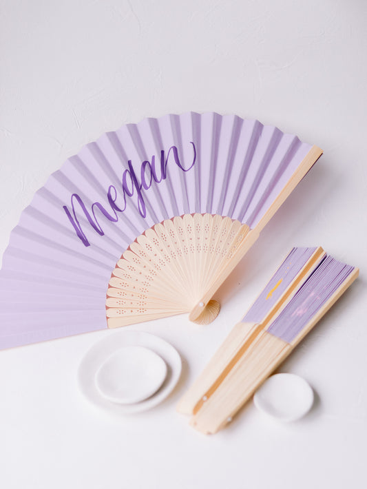 PERSONALISED PAPER FANS | LILAC