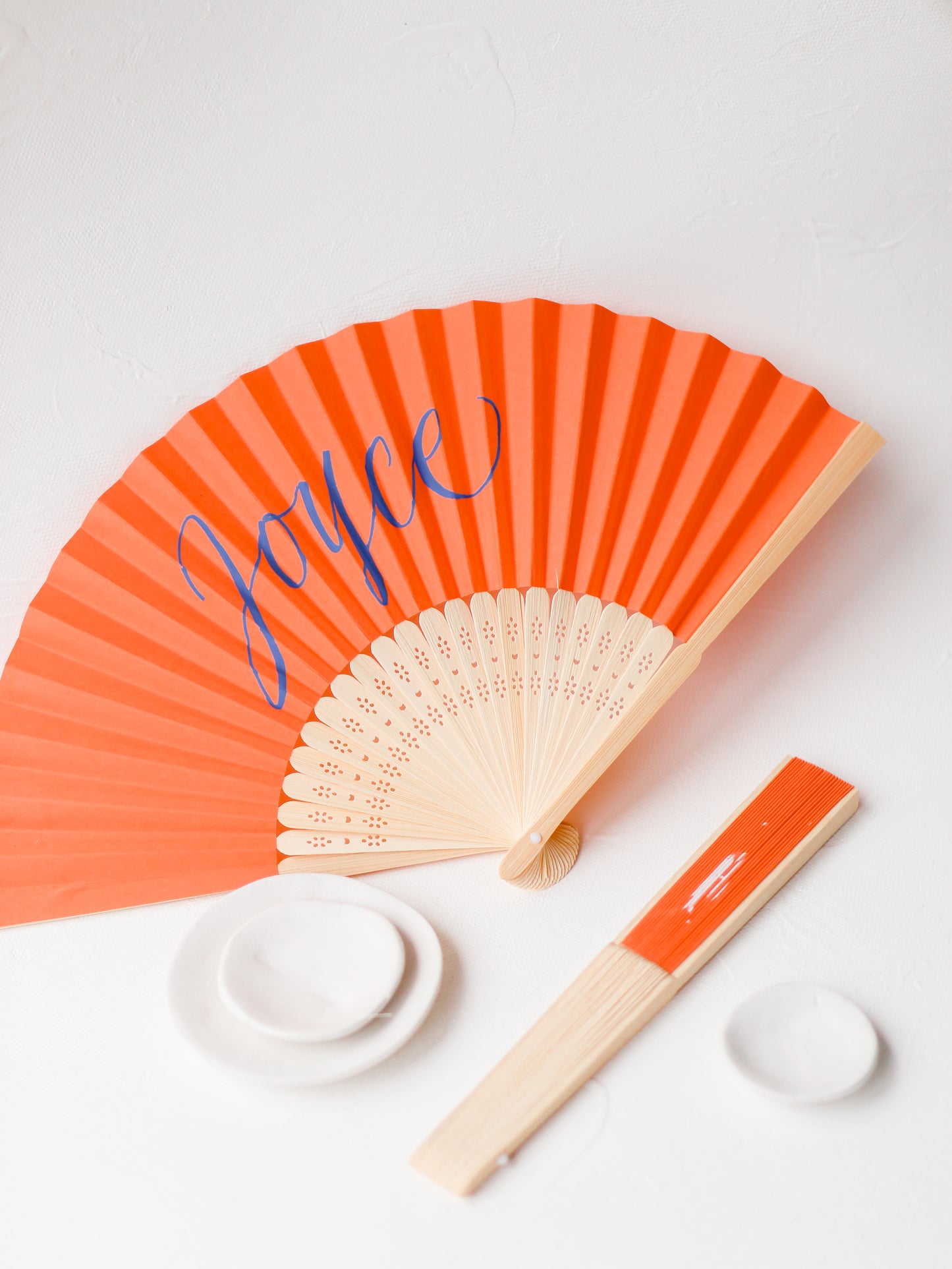 PERSONALISED PAPER FANS | ORANGE