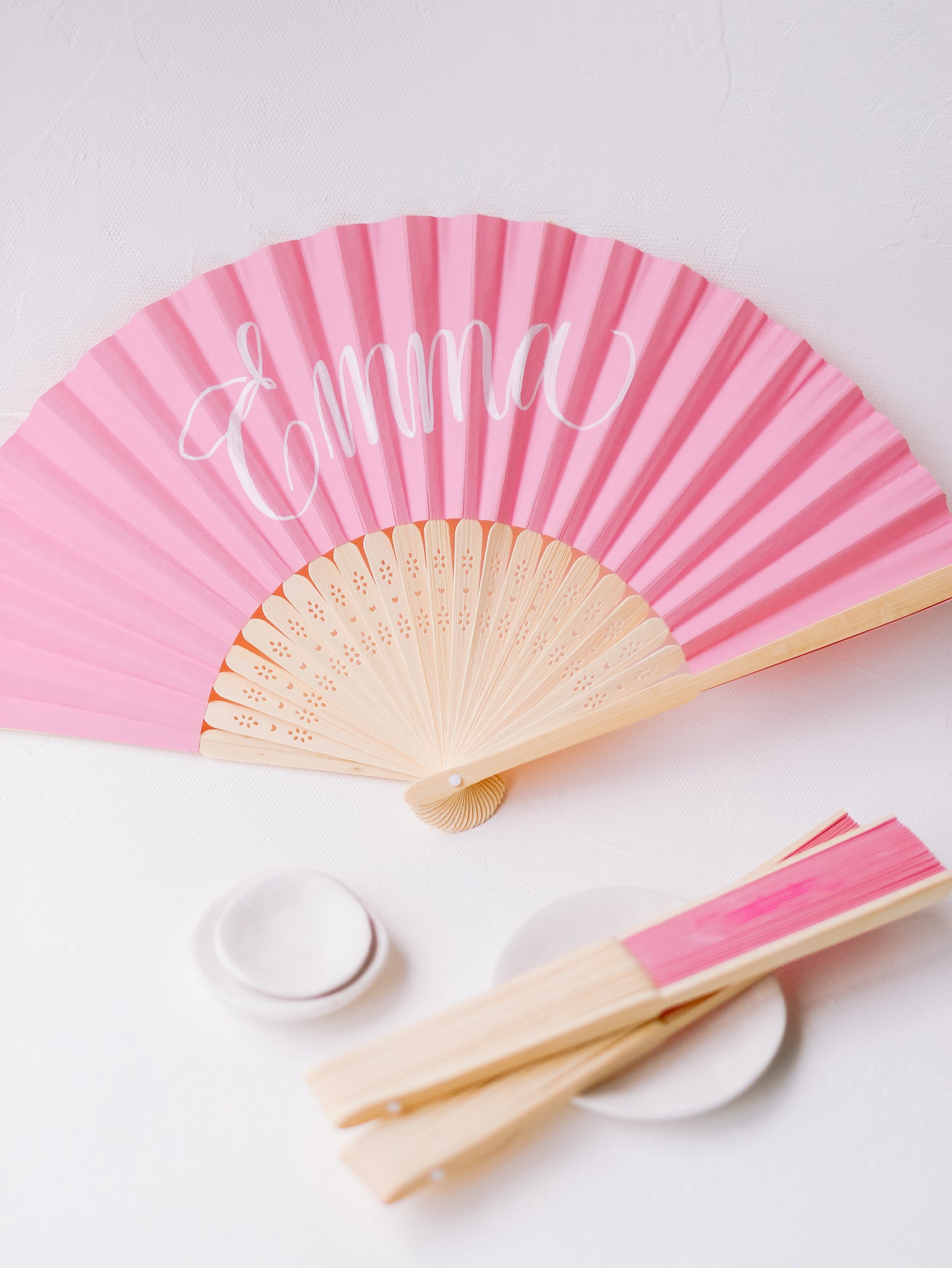 PERSONALISED PAPER FANS | LIGHT PINK