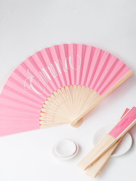 PERSONALISED PAPER FANS | LIGHT PINK