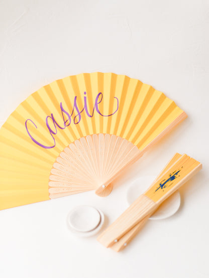 PERSONALISED PAPER FANS | YELLOW