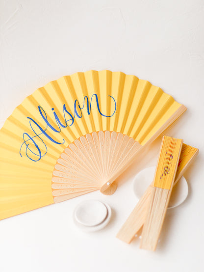 PERSONALISED PAPER FANS | YELLOW