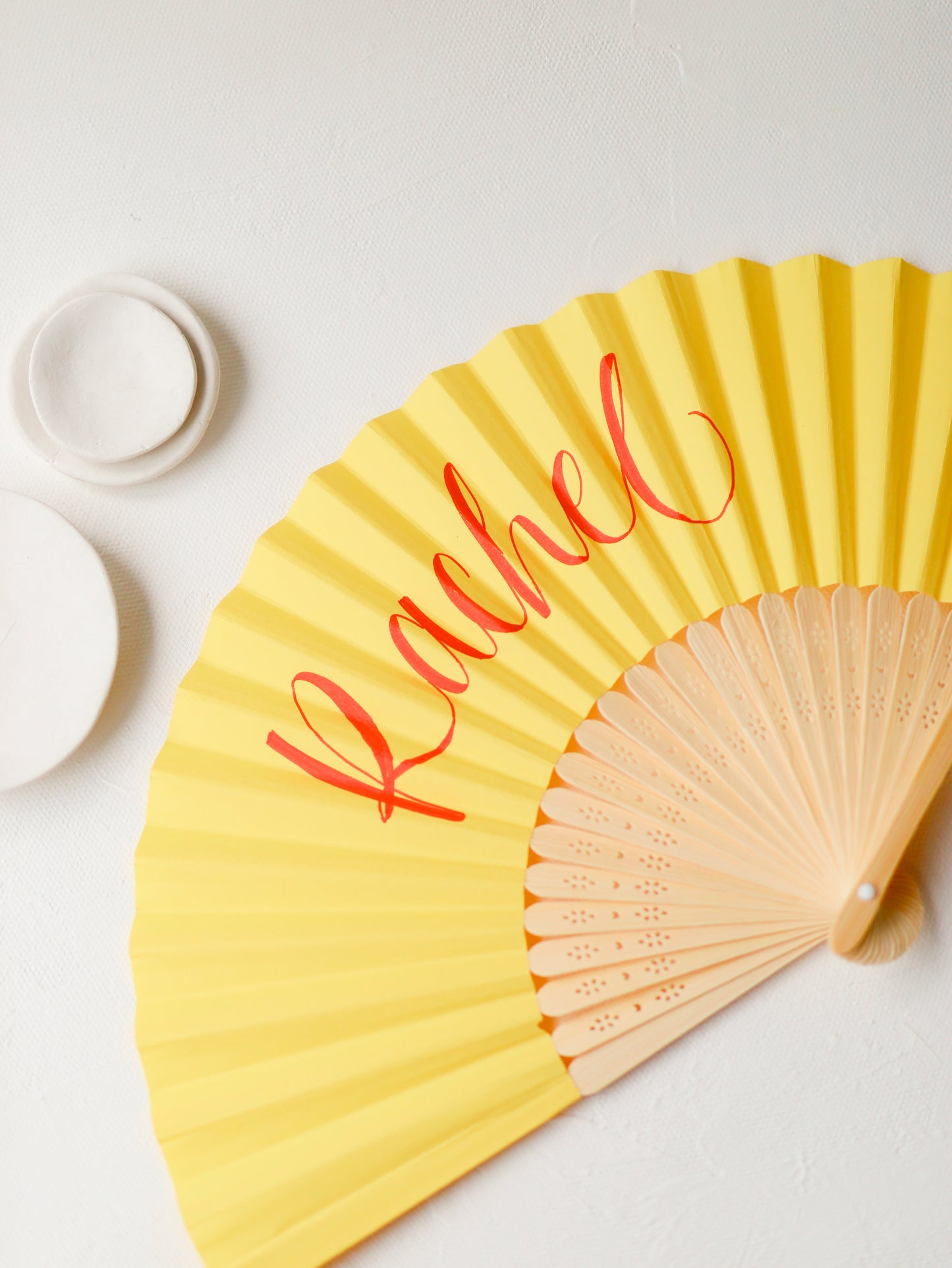 PERSONALISED PAPER FANS | YELLOW