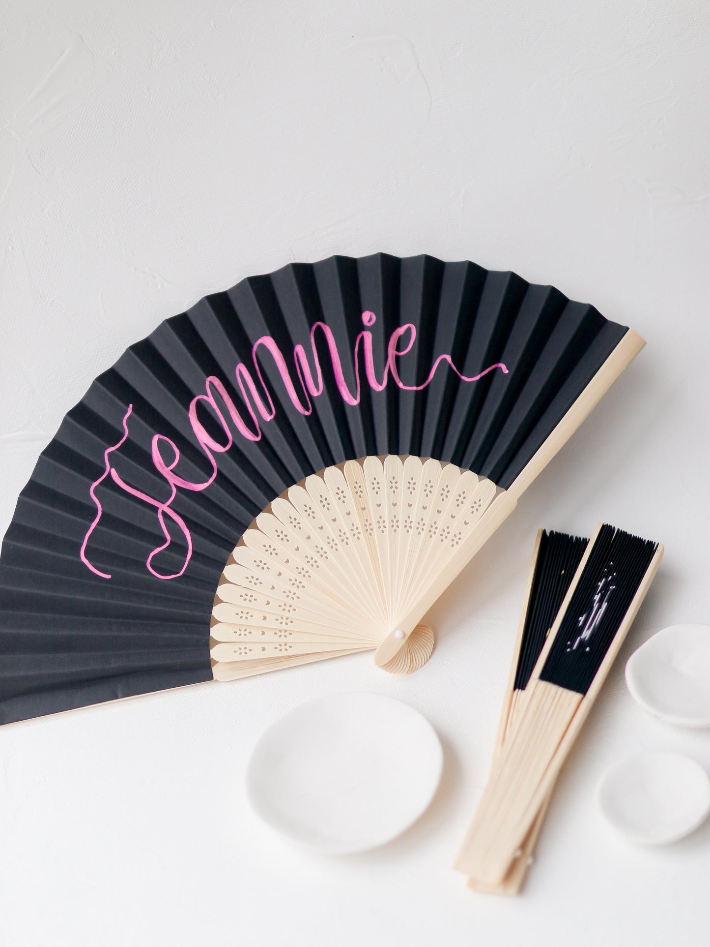 PERSONALISED PAPER FANS | BLACK