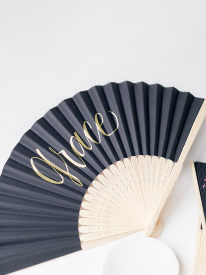 PERSONALISED PAPER FANS | BLACK