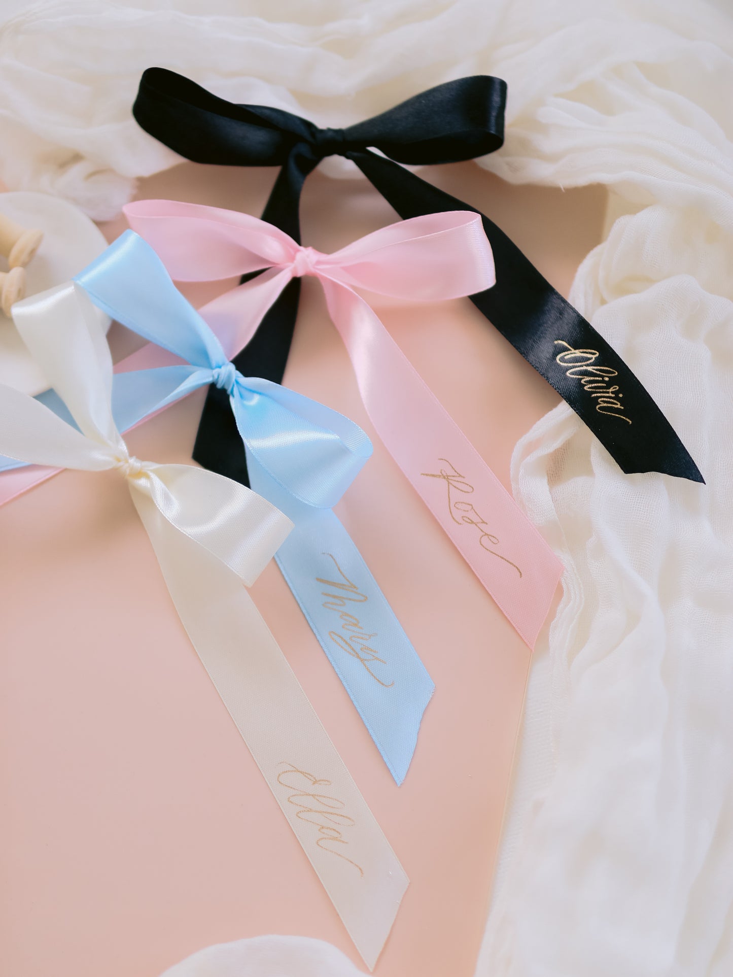 PERSONALISED RIBBON BOW PLACE CARDS