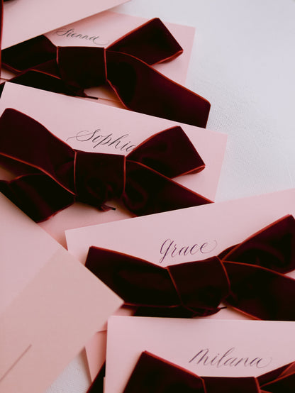 BRIDESMAID PROPOSAL CARDS WITH CALLIGRAPHY & VELVET RIBBON