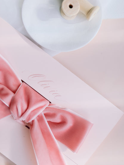 BRIDESMAID PROPOSAL CARDS WITH CALLIGRAPHY & VELVET RIBBON