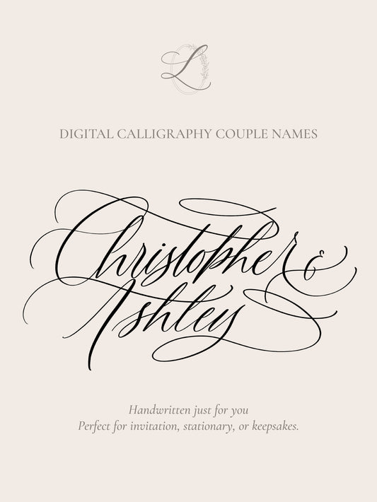 CUSTOM DIGITAL CALLIGRAPHY COUPLE NAMES